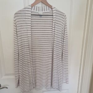 a new day Beige and White Striped Cardigan
